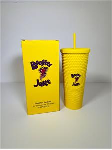 Booster Juice Studded Tumbler w/ Straw (Yellow)