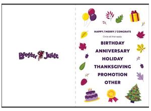 Booster Juice Birthday Card and Envelope