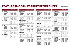 Recipe Sheet 8.5 x 14 Laminated - Feature Smoothies